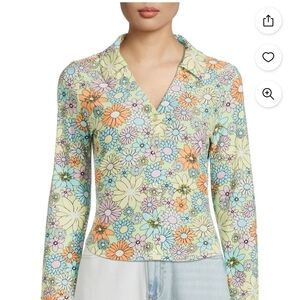 No Boundaries Multicolor Floral Blouse